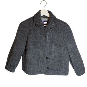 J. Crew Wool Blend Coat Women’s Size 6 Gray  Cropped Minimalist Outwear